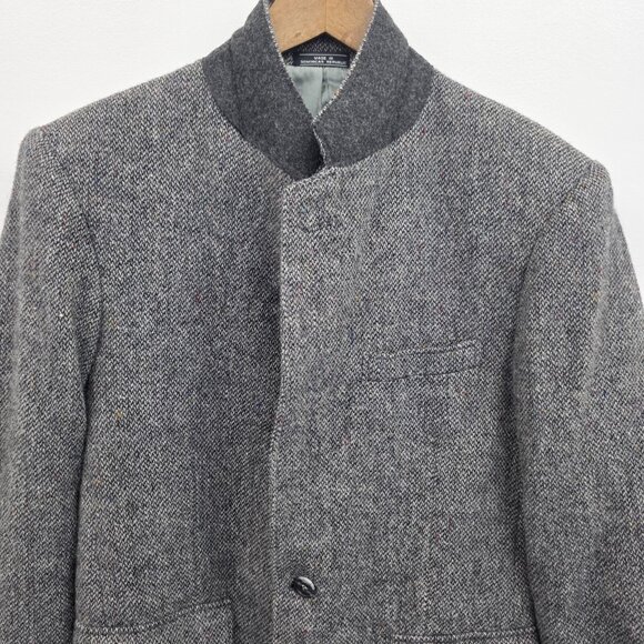 Vintage Barrington Wool Jacket Mens 38R Gray Herringbone Tweed Blazer Structured - Picture 5 of 15